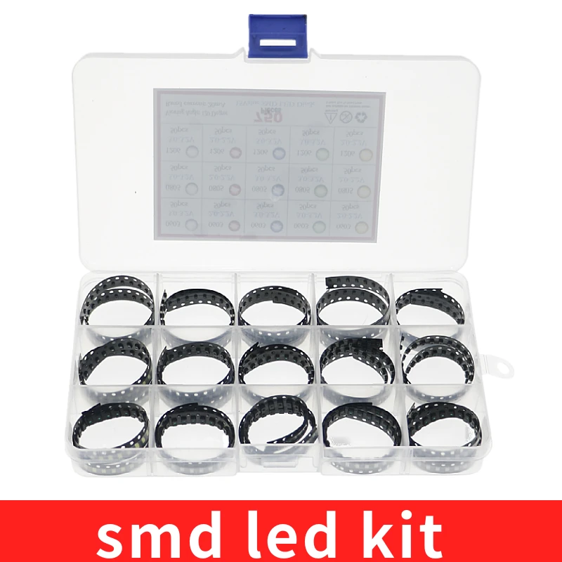 750pcs/Box SMD LED Kit 0603 0805 1206 Red/Green/Blue/White/Yellow led diode set 5 Colors Each 50pcs