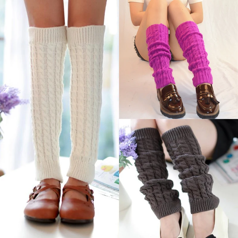 

Women Winter Leg Warmers Knit Crochet Knitted Socks Knee High Boot Cuffs Girl Cute Stockings Leggings Fashion 2023 New Trend