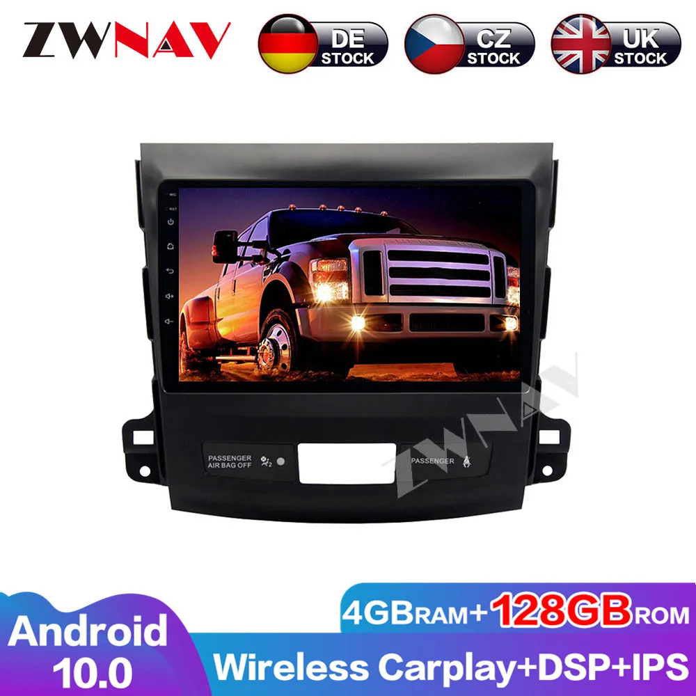 Android 6+128G For Mitsubishi Outlander 2006 -2012 Stereo Multimedia Auto Radio DSP Car Player Audio IPS Screen GPS Head Unit