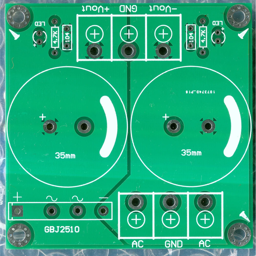 High-Power Amplifier Single-Bridge Rectifier Filter Power Supply Board PCB Without 2pcs 35mm Capacitance