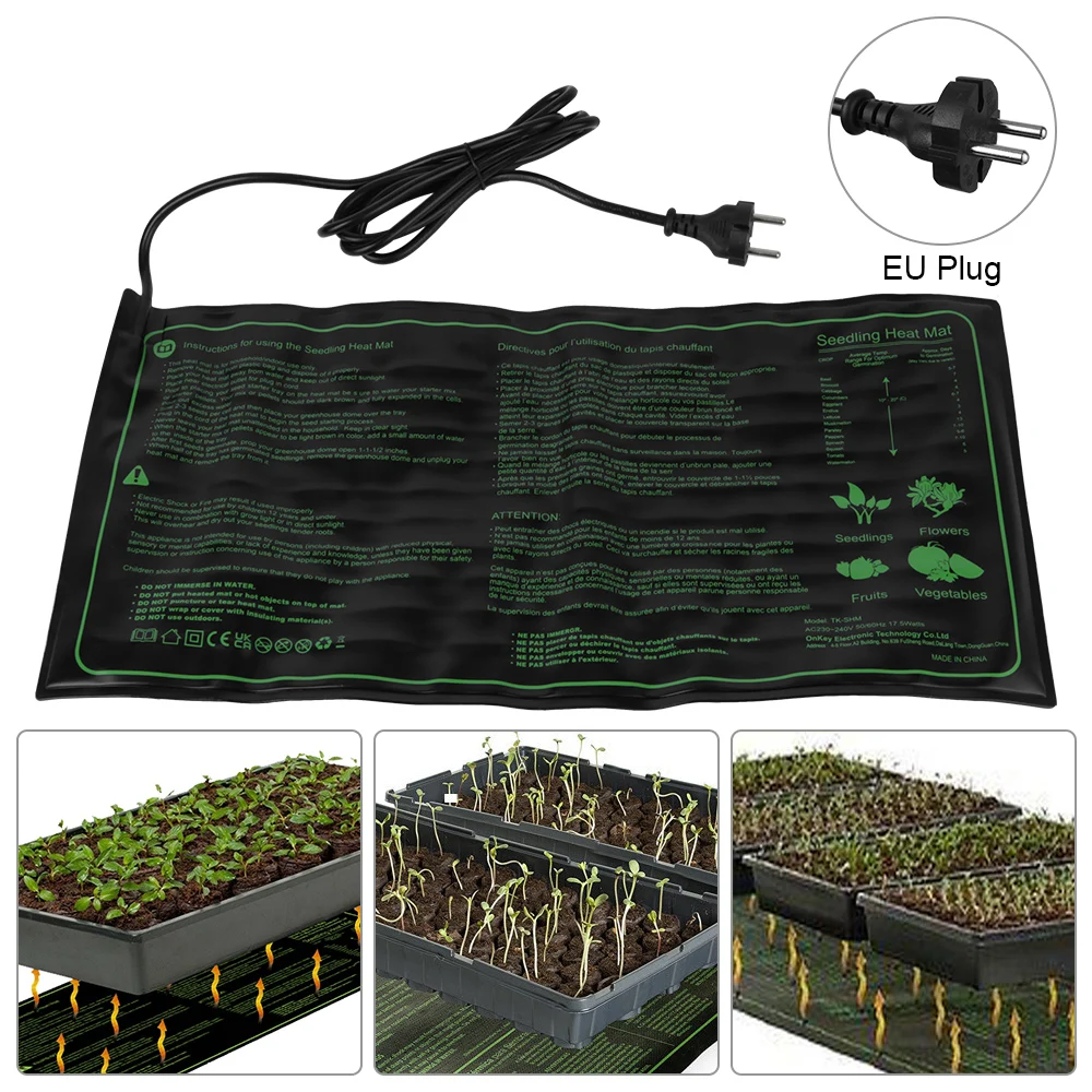 

Seedling Heating Mat 50x25cm Agriculture Tools 220V EU Plug Waterproof Plant Seed Germination Propagation Clone Starter Pad