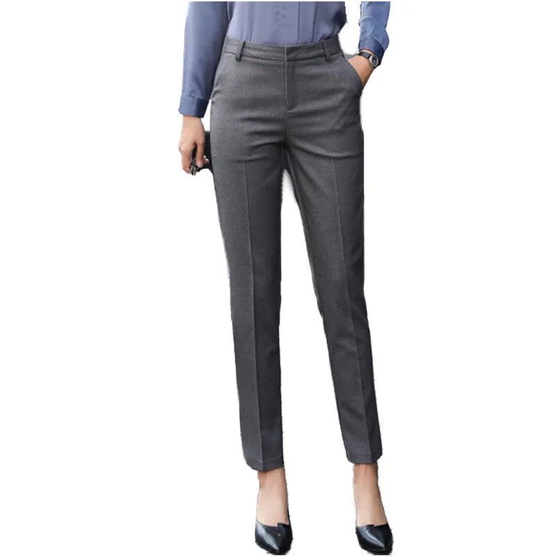 Straight Suit Pants for Women, Female Ankle Trousers, Business Work, Office, Korean,