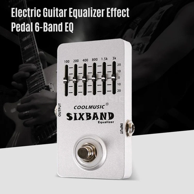 Electric Guitar Effect EQ Pedal Musical Instrument 6-Band Equalizer Full Metal Shell True Bypass Stringed Instrument Accessories