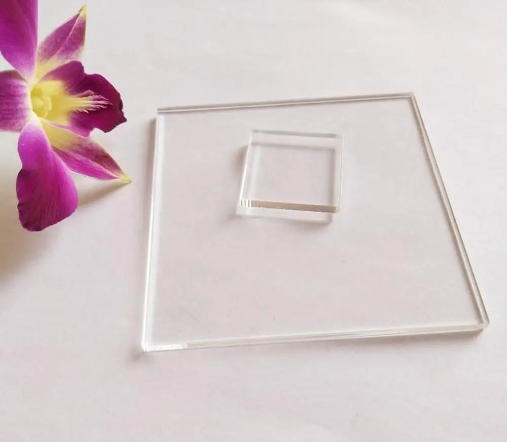 20PCS Blank Clear Acrylic Square Material,Plexiglass Laser Cut Square Sheet with Round Corners, DIY Accessory 1/8