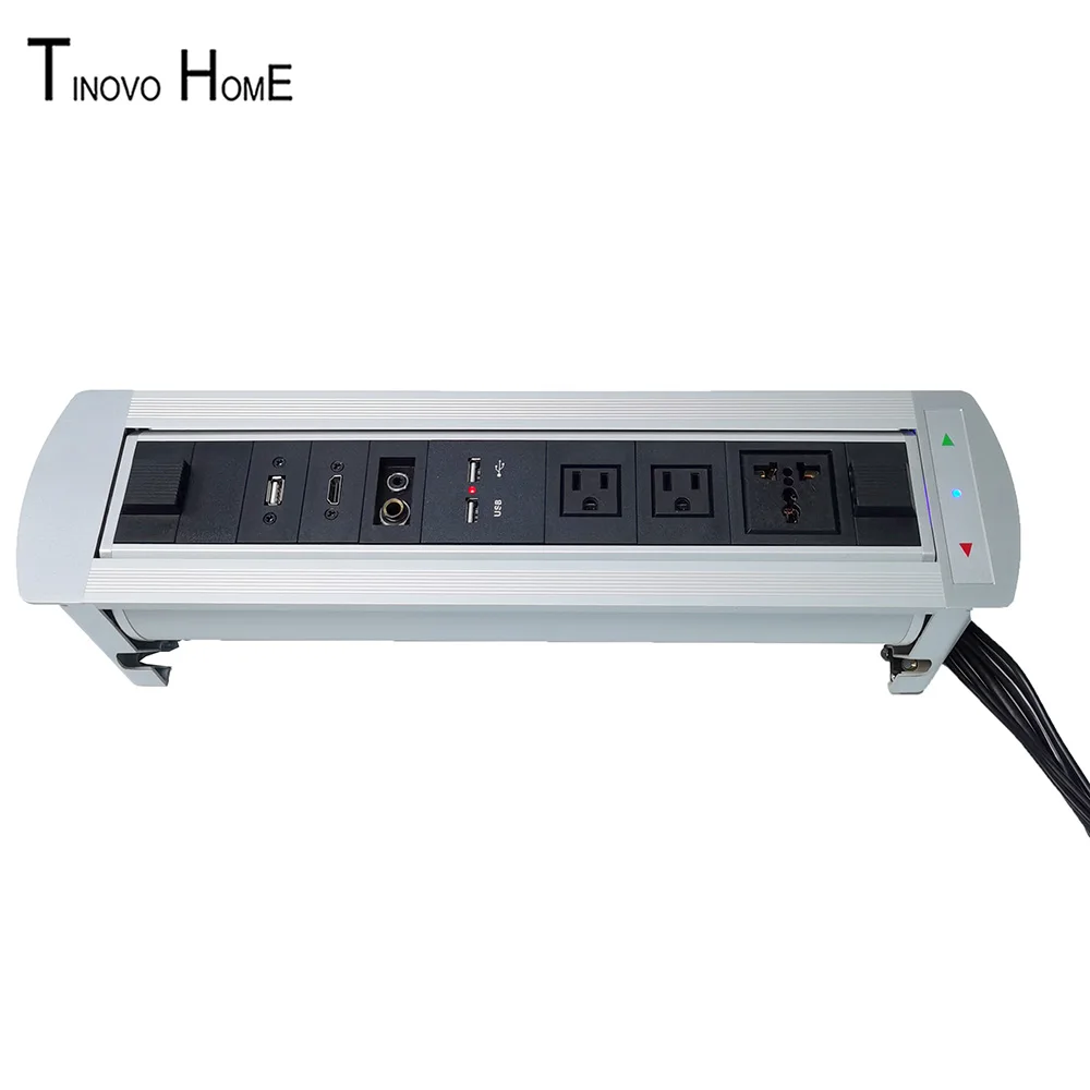 Desktop socket/electric rotating socket/3-digit AC power supply USB charging  microphone 3.5 audio USB interface