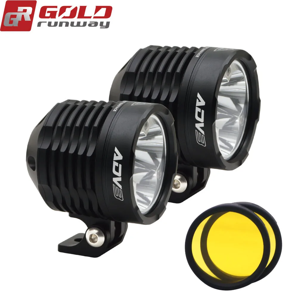 Goldrunway GR-ADV3 Black CNC Aluminum 2.3INCH 30X 3000LM 6000K VPL V5 MC Motorcycle fog lights