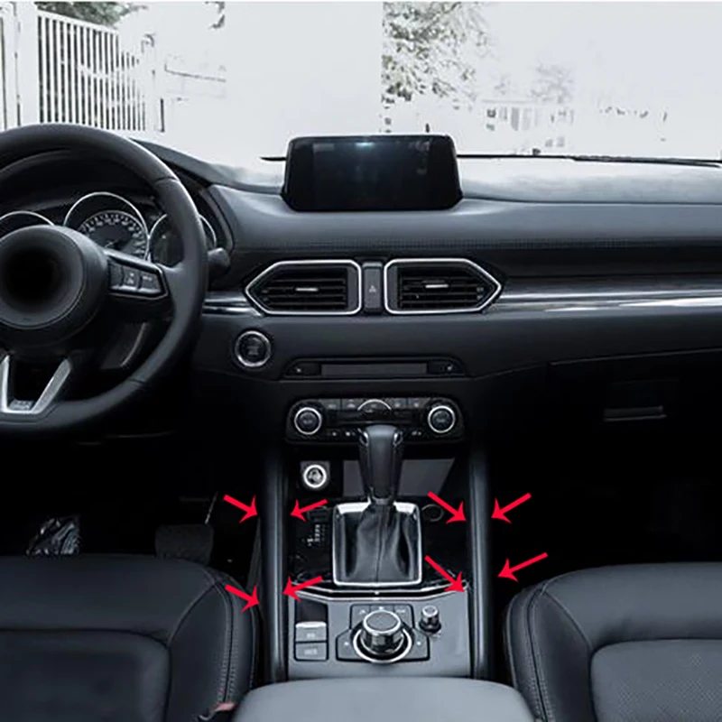 For Mazda CX-5 CX5 KF 2017 2018 Gear Shift Cover Side Strips Trim Control frame Decoration Carbon fiber look Sticker Car-Styling