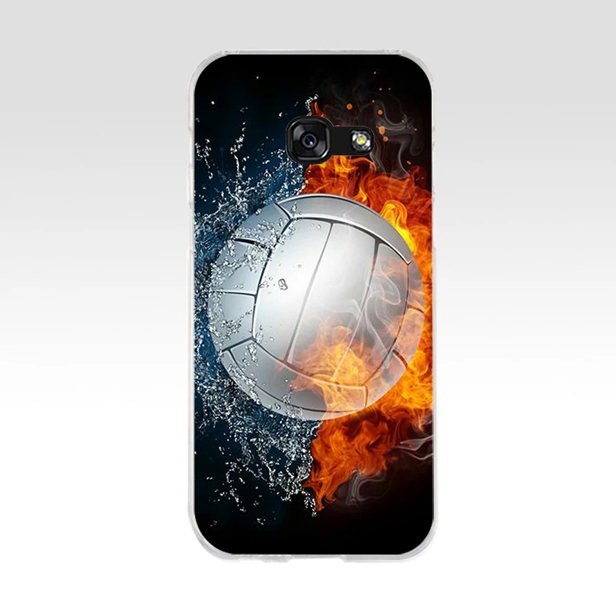 147  Fire Football Soccer Ball Soft Silicone Tpu Cover phone Case for Samsung a3 2016 a5 a6 plus a7 a8 a9 star lite s 6 7 8 9