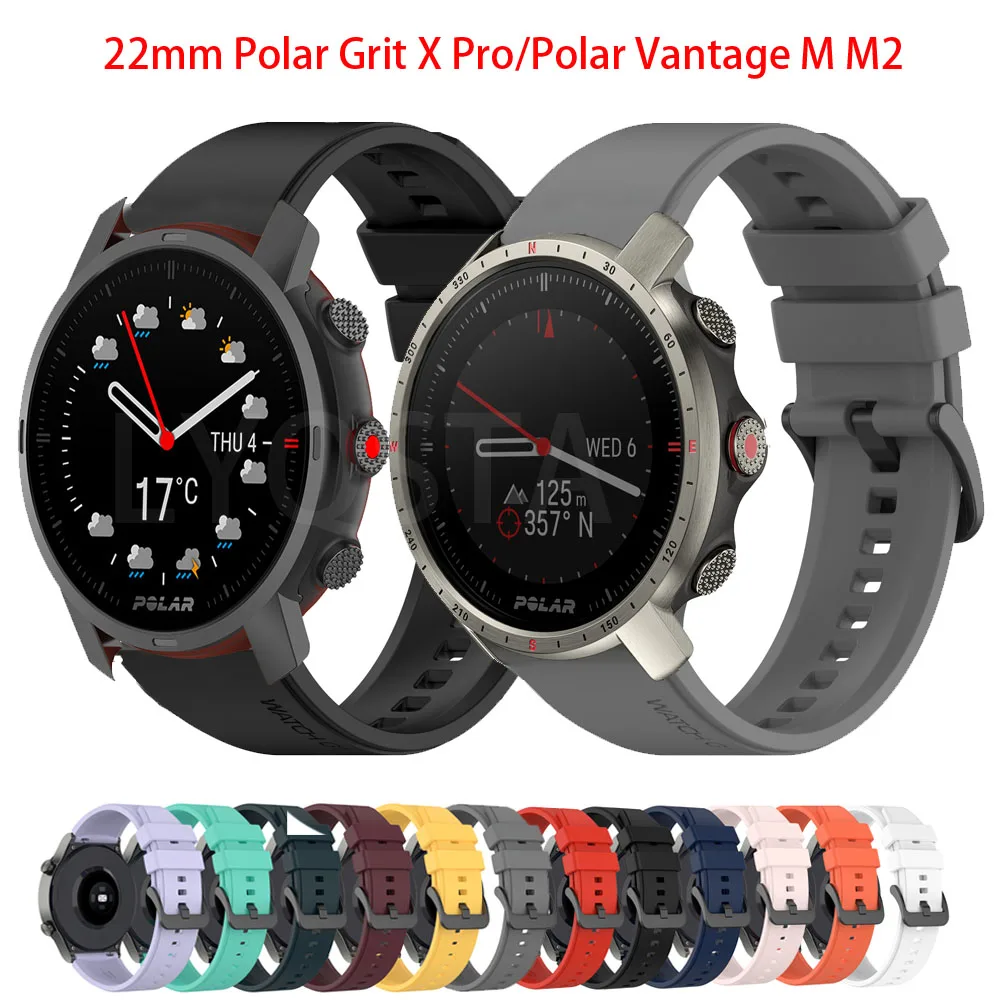 New 22mm Silicone Watchband Strap For Polar Grit X Pro/Polar Vantage M M2 Smart Wristband Bracelet Replacement Accessories Belt