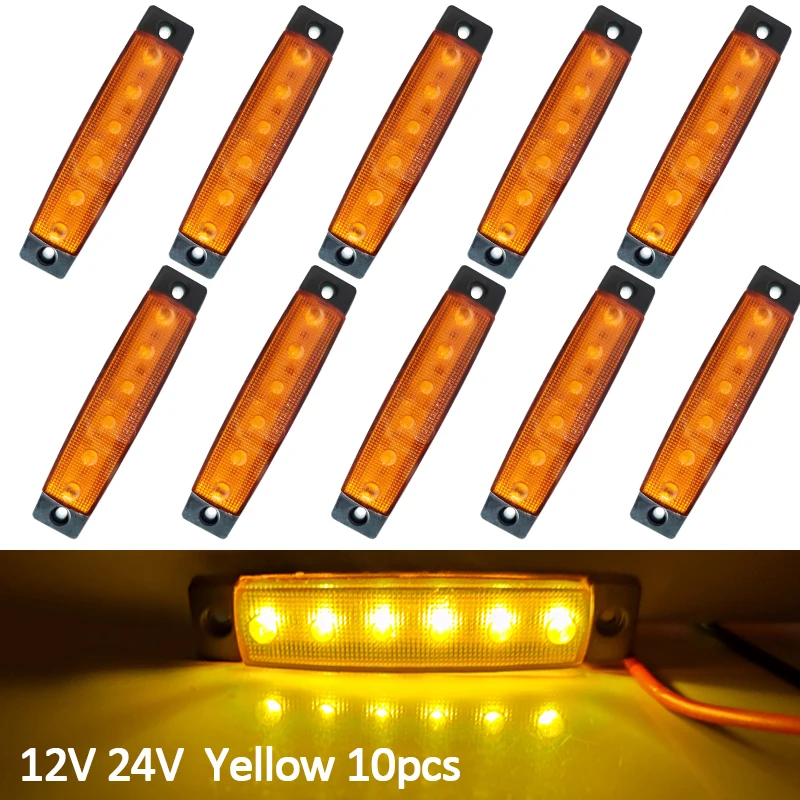 Car External Lights LED 12V/24V  Auto Car Bus Truck Lorry Side Marker Indicator Light Low Trailer Rear Warning Lamp indicator navigation lights polycarbonate lens red silver boat indicator light for pontoon yacht skeeter 100% brand new