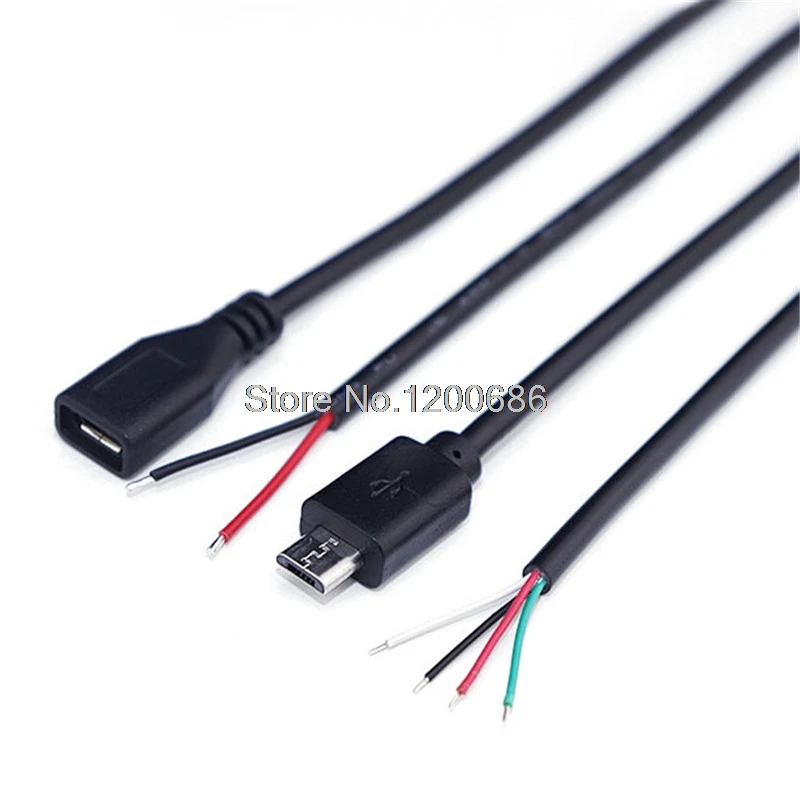 

Micro USB Cable Pigtail 0.3M Micro 5pin USB Female Jack 4 wires Power Pigtail Cable Cord DIY