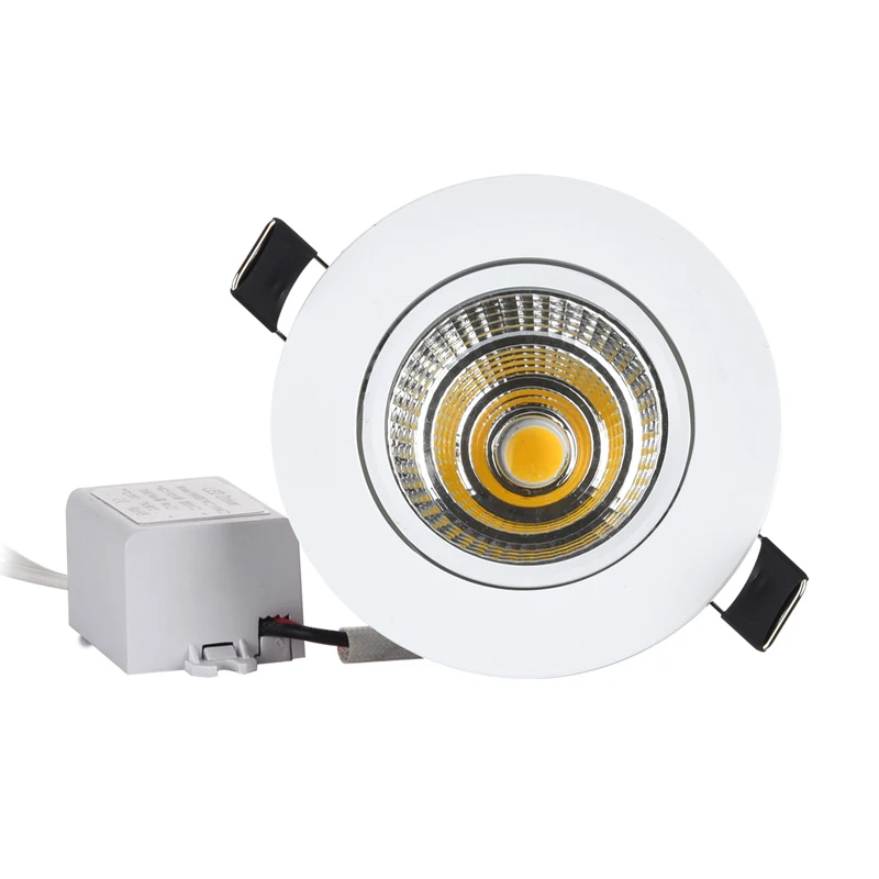 NOWOŚĆ Mini 3W 5W 10W COB LED Downlight Ściemnialna lampa wpuszczana Światło punktowe najlepsze do sufitu domowego biura hotel 110V 220V