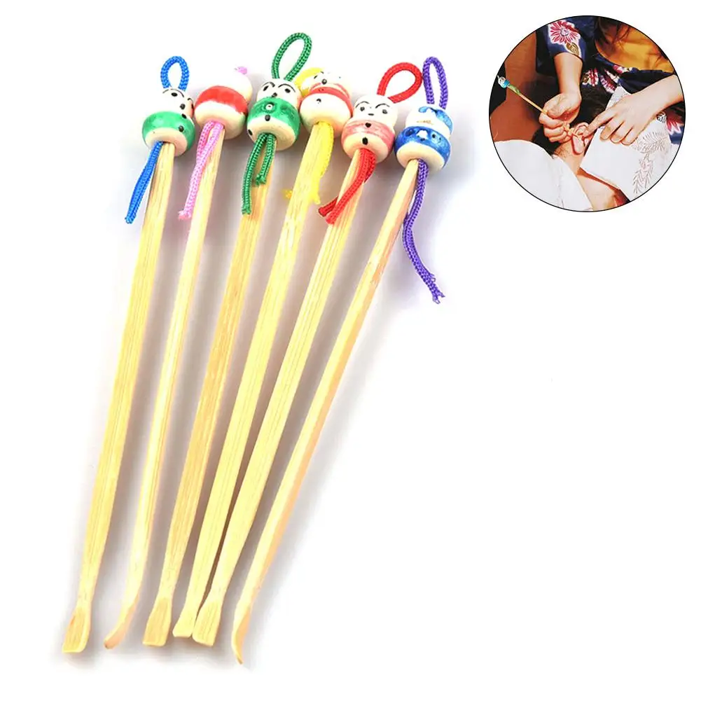 5/10Pcs Portable Cute Mini Doll Earpicks Wood Bamboo Ear Picks Wax Remover Cleaner Tool Health Care Ear Care New