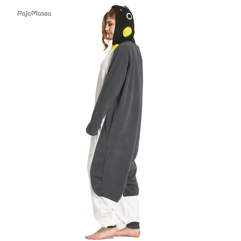 Grey Penguin Men Women  Animal Onesie Costume Cartoon Christmas Family Onesie Adults Cosplay Raccoon Kigurumi