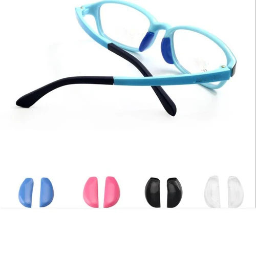 2 par/lote de almohadillas de silicona antideslizantes con punchos para la nariz para niños, cómodas gafas, almohadillas para la nariz insertadas