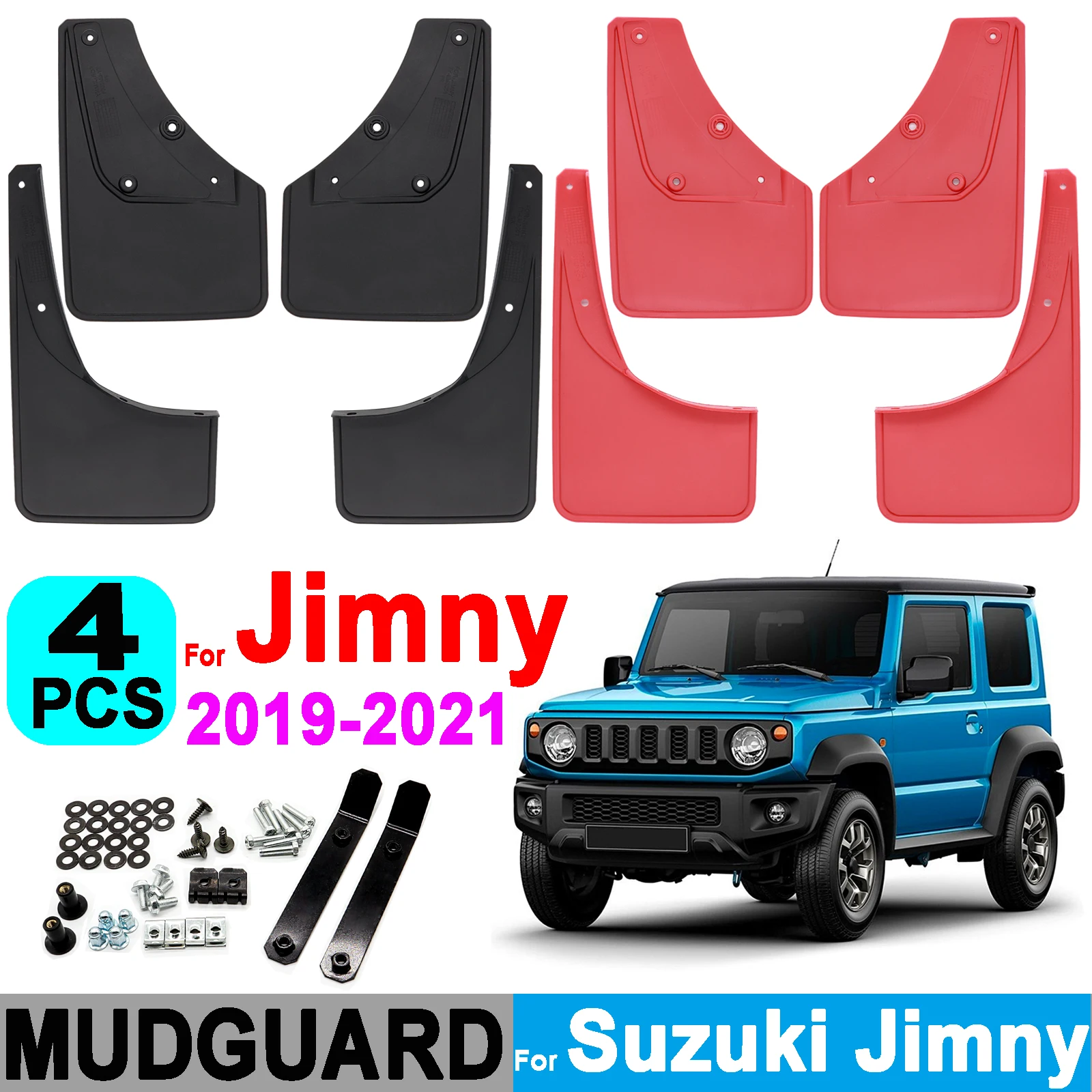 

4Pcs Car Mudguards Mud Flaps For Suzuki Jimny Sierra JB64 JB74 2019 2020 2021 Splash Guards Fender Mudflaps Car Auto Accessorie