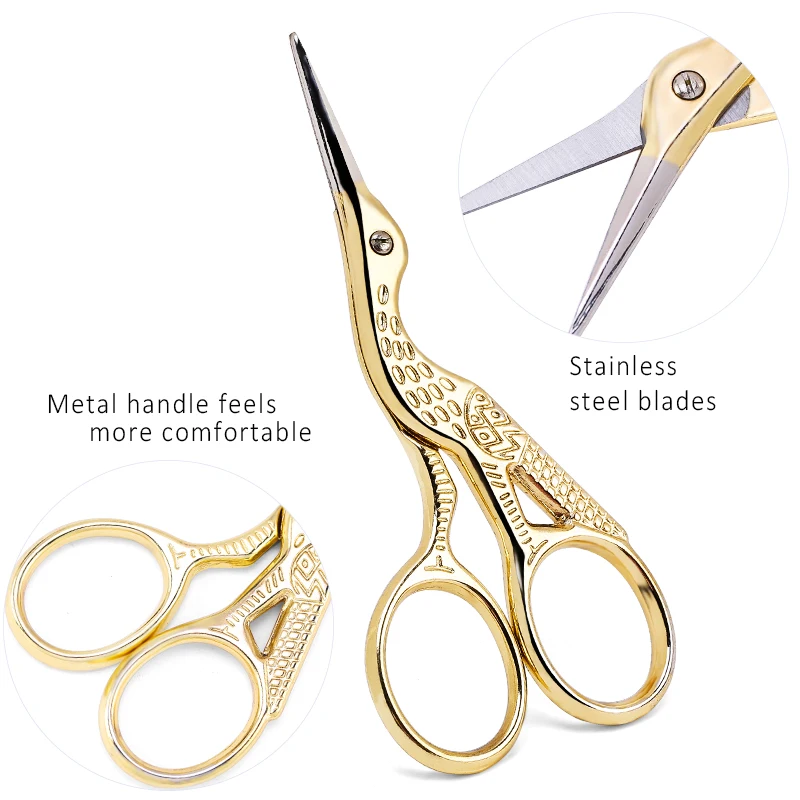 New Stainless Steel Nail Tools Eyebrow Scissors Nose Eyelash Tape Scissors Stork Scissors Facial Hair Trimmer Makeup Tool