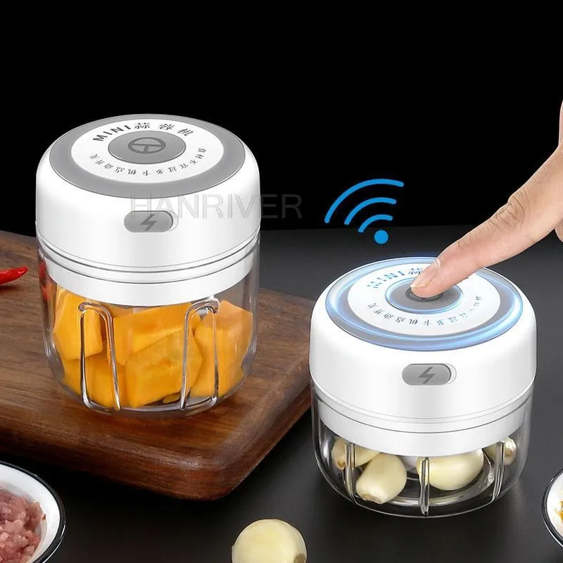 Machacador de ajo eléctrico de 100/250ml, prensa de ajo, Chile vegetal, carne, picadora de ajo, Máquina trituradora USB, dispositivos de cocina