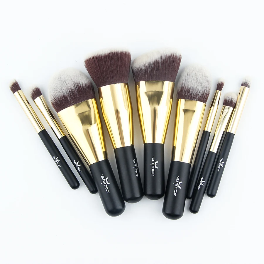 Anmor 9Pcs Makeup Brushes Set Travel Portable Make up Brush  Concealer Eyebrow Eyeshadow Foundation Brush Cosmetics Kit Tools