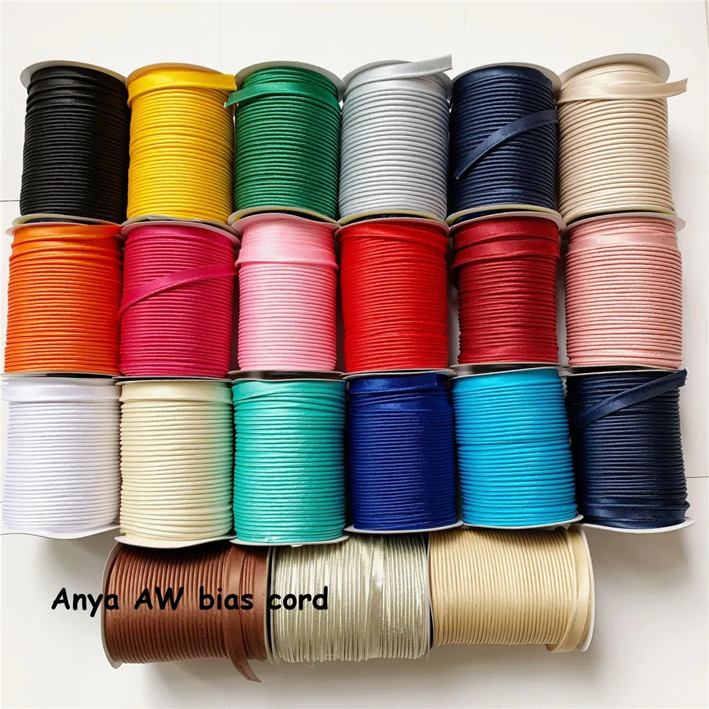 12mmX72Yards One Roll Satin Bias Cord Handmade For DIY Garment Sewing And Trimming Cord high quality and 100% cotton rope