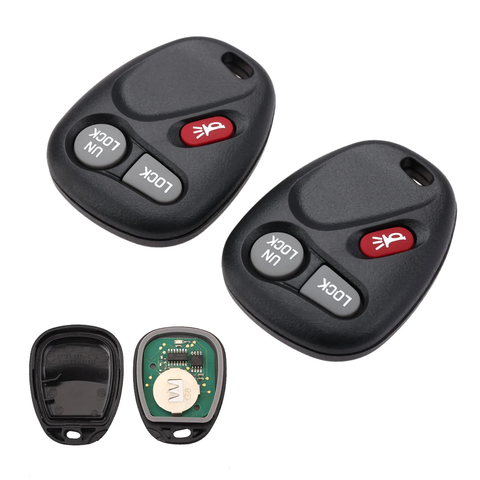 Yetaha 2pcs Keyless Entry Car Remote Key 315MHz 3 Button For Chevrolet Tahoe GMC Sierra 15732803 KOBUT1BT With Chip