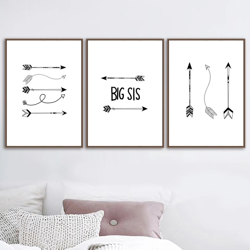 Modern Nordic Style Home Decoration Canvas Arrow Painting Letter Pictures Prints Simple Modular Wall Art Poster For Living Room