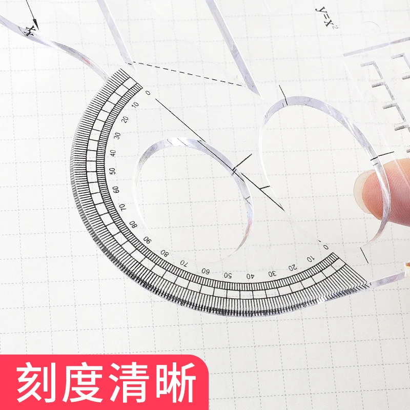 Multifunctional Geometric Figures Ruler School Accessories Hollow Design Mathematics Study drawing Ellipse Circle Template Ruler