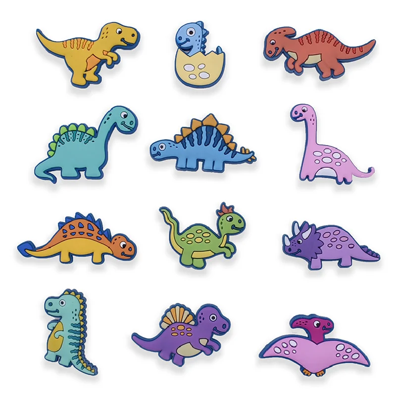 PVC Shoe Charms Accessories Dinosaur Cute Tyrannosaurus Shoe Decoration Buckles Accessories for Clogs Sandals X-mas Gifts Buckle