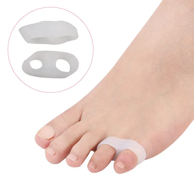 2pcs=1pair Toe Separator Silicone Soft Elastic Spacer Straightener Finger Protector Spreader Hallux Valgus Corrector Pedicure