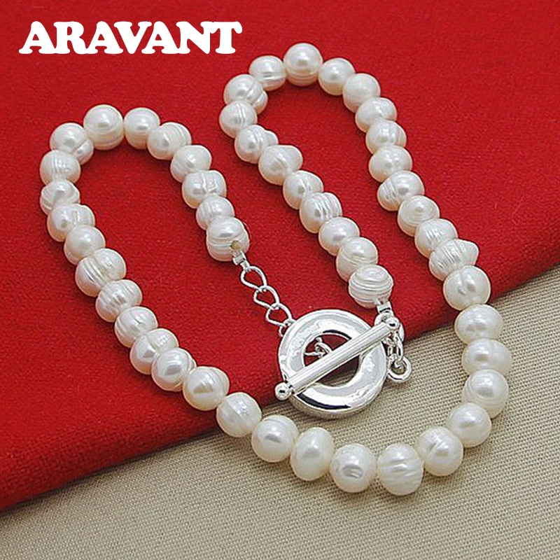 Freshwater Pearl Necklaces 925 Silver Necklace For Women Wedding Fashion Jewelry