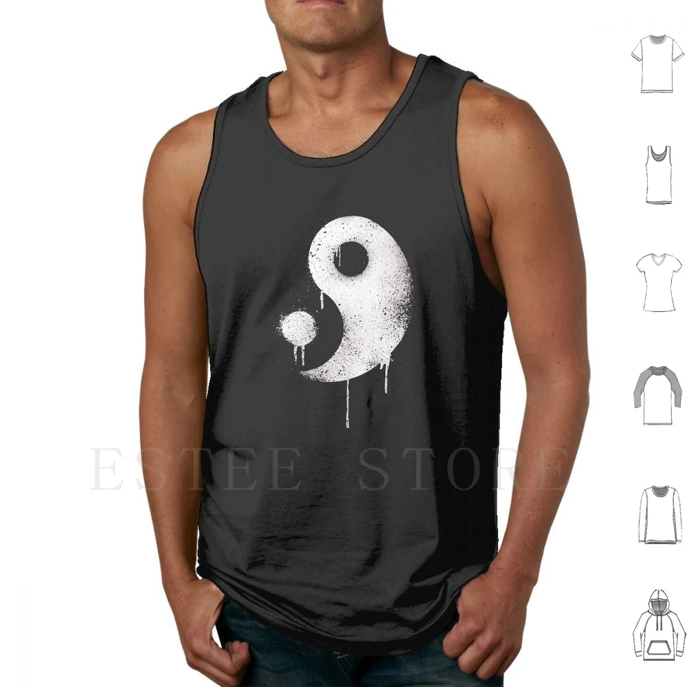 Graffiti Zen Master-Spray Paint Yin Yang Tank Tops Vest Sleeveless Balance Graffiti Revolution R Evolution Gfx Splatter