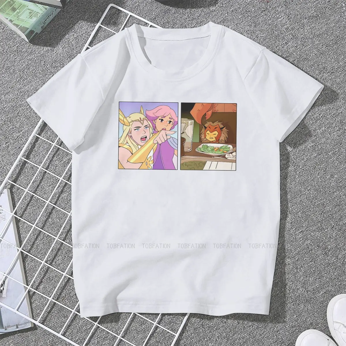 She Ra and the Princesses of Power Adora TV Women T Shirt Yelling At Catra Meme Female Tops Funny Tees Ladies 4XL Cotton Tshirt
