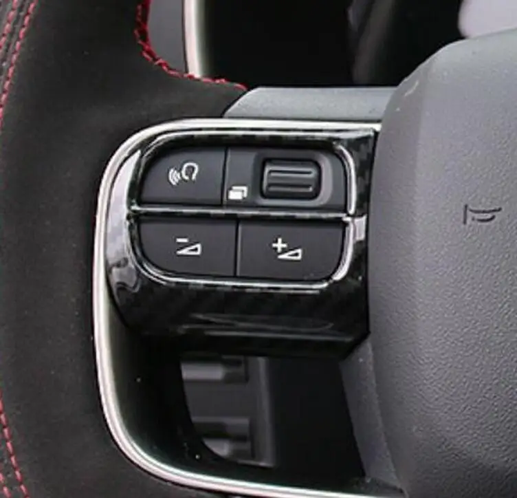 

Наклейка на руль для Citroen C5 Aircross, 2017, 2018, 2019, АБС-пластик, матовая, углеродное волокно