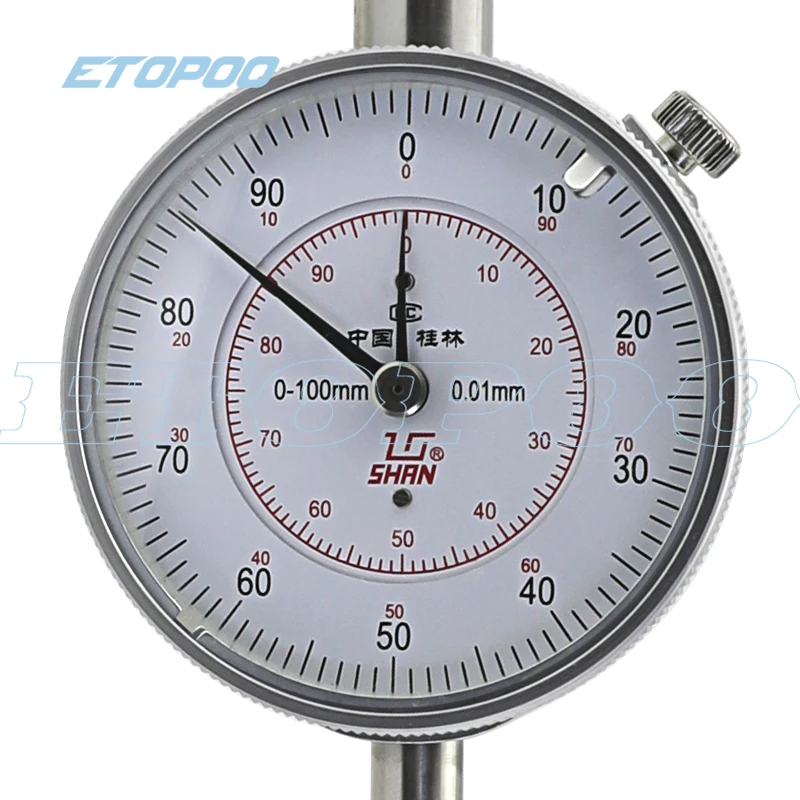 0-100mm 0.01mm Large Dial Indicator White Dial 0-100mm/0-50mm Reading large size indicator level gauge measuring tools