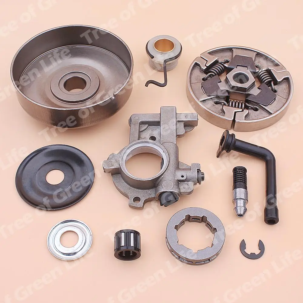 Llanta de tambor de piñón de embrague de 3/8 "-7 para Stihl MS660 066 064 MS640 MS661, Kit de línea de filtro de engranaje helicoidal para bomba de aceite, motosierra 1122 160 2900