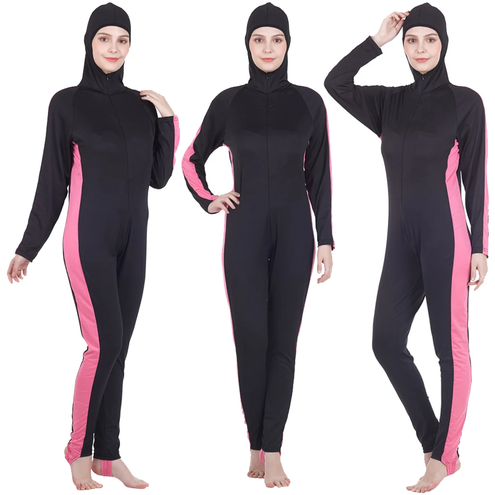 Traje de baño de cobertura completa para mujer, traje de buceo de retales, novedad