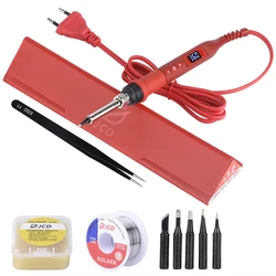 JCD 80W Soldering Iron 908U Update Multi-function Button Adjustable Temperature Soldering Station LCD Lighting Display Iron 908S