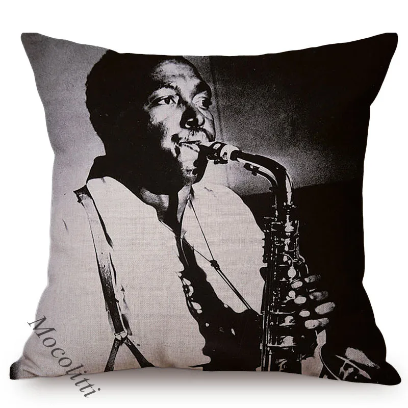 Afro Music Artist Jazz Trumpet Player Pattern Design Throw Pillow Case African Passion Home Decoration Sofa Chair Cushion Case