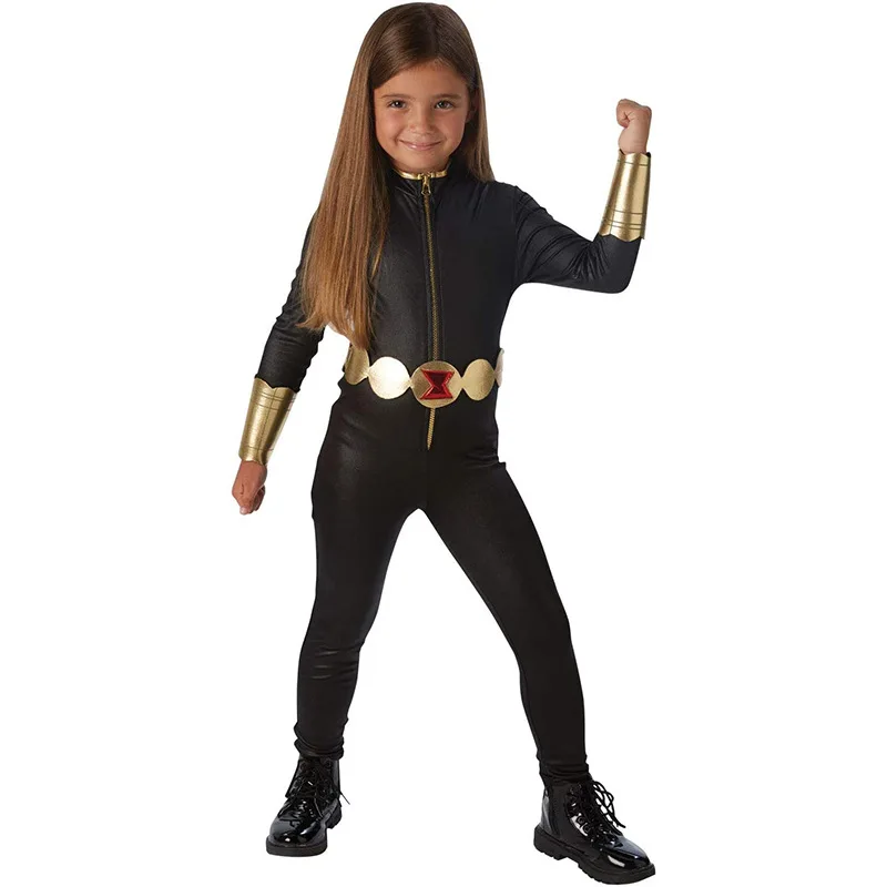 

New Black Widow Children And Girls Play Costumes For Halloween Party Role Playing Costumes