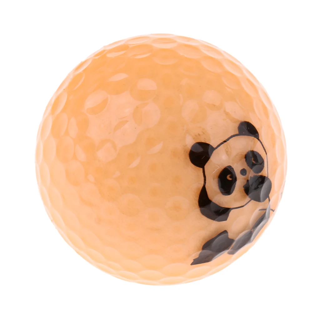 MagiDeal Durable Golf Driving Range Practice Ball Double Layer Distance Golf Ball Cute Panda Patterns - Choice of Colors