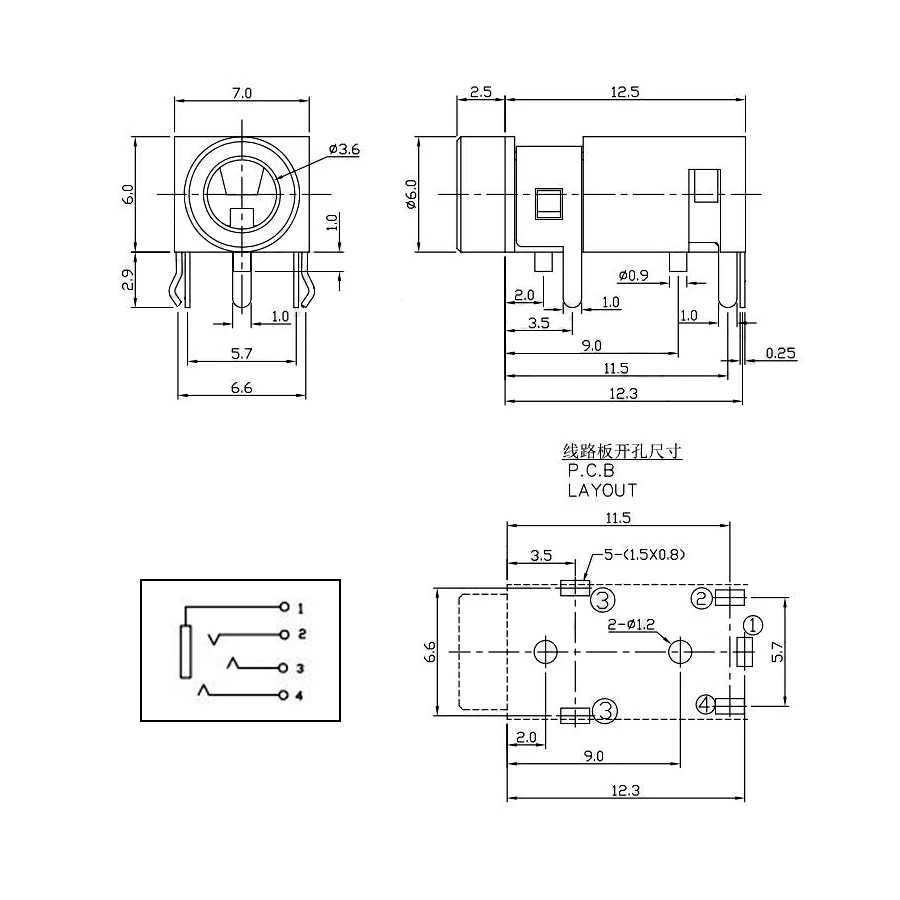 10Pcs 3.5 mm Audio Jack Socket Female Connector 3.5mm 5 Pin Stereo Headphone Jack PJ-322 PJ322