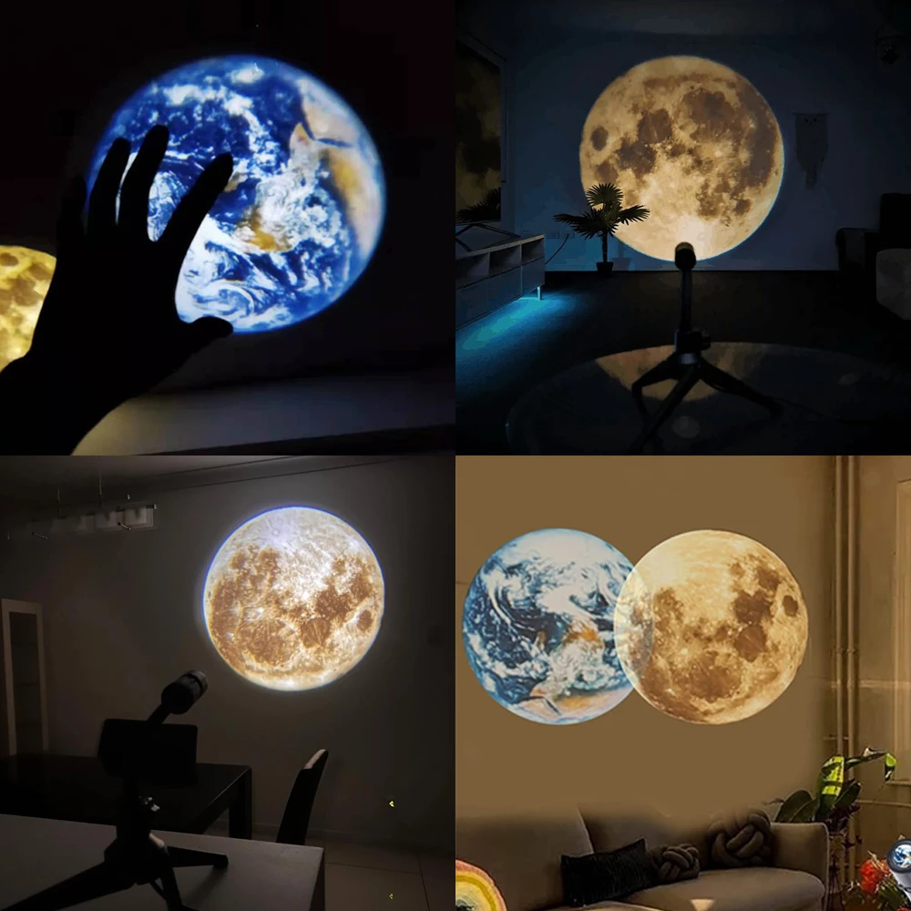 Star Projector Light Moon Lamp Earth Planet Projector Lamp USB LED Novelties 360° Rotatable Decoration for bedroom