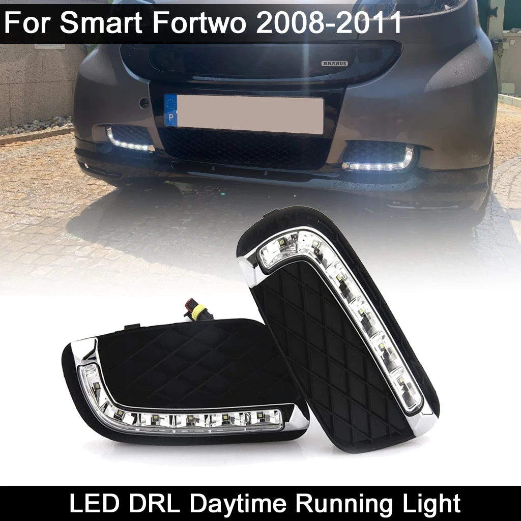 For Mercedes Benz Smart Fortwo 2008-2011 Waterproof 12V LED Daytime Running Light DRL Driving Lamp