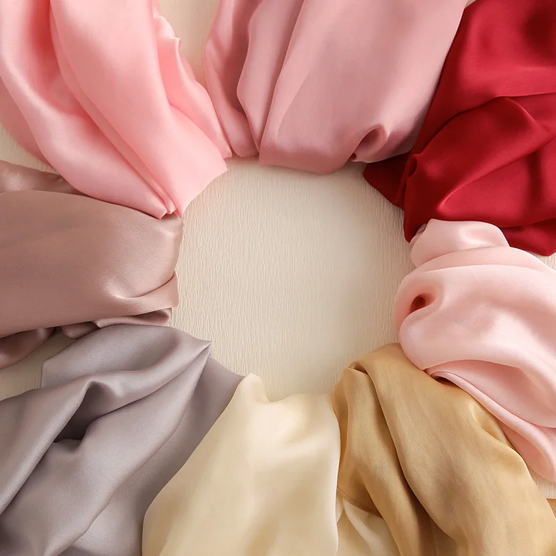 Women Silk Square Scarf 90*180cm Satin Scarves Solid Shawls and Wraps Autumn Winter Luxury Satin Scarves Muslim HeadScarf hijab