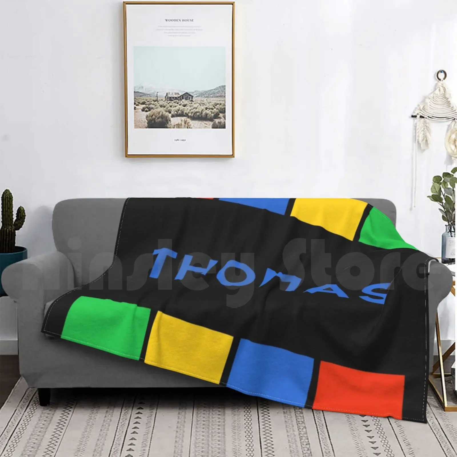 بطانية توماس بطانية عصرية مخصصة لأسماء توماس، علامة اسم مخصصة، اسم عيد الميلاد، علامة اسم أولاً