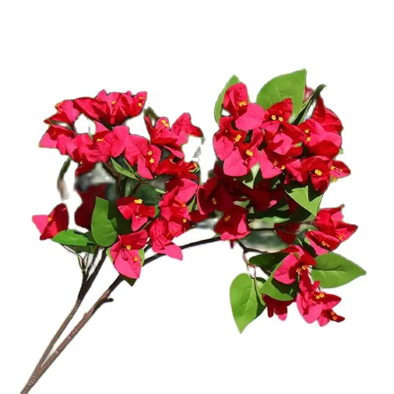 

5Pcs Good Quality Fake Bougainvillea (3stems/piece) 34.64" Length Simulation Triangle Flower for Wedding Home Artificial Flowers