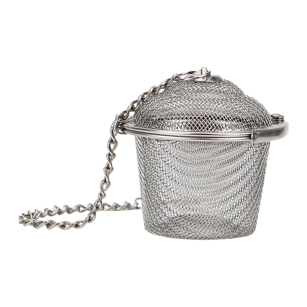 Stainless Steel Mesh Herbal Ball Reusable Tea Spice Strainer Teakettle Locking Tea Filter Seasoning Ball