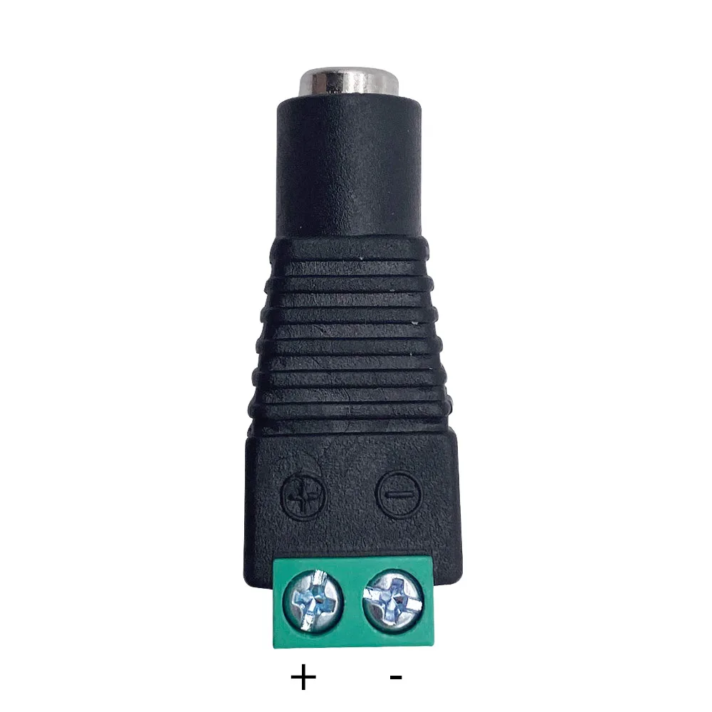 2 Stuks Netsnoer Draad Naar Dc 5.5Mm Vrouwelijke Jack Adapter Snelle Connector Lijn Stekker 5V 12V 24V Led Strip Cctv Camera