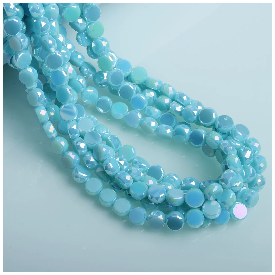 New arrival 6/8mm Flat Round beads Jewelry Accessories oblate Glass Beads For Jewelry Making