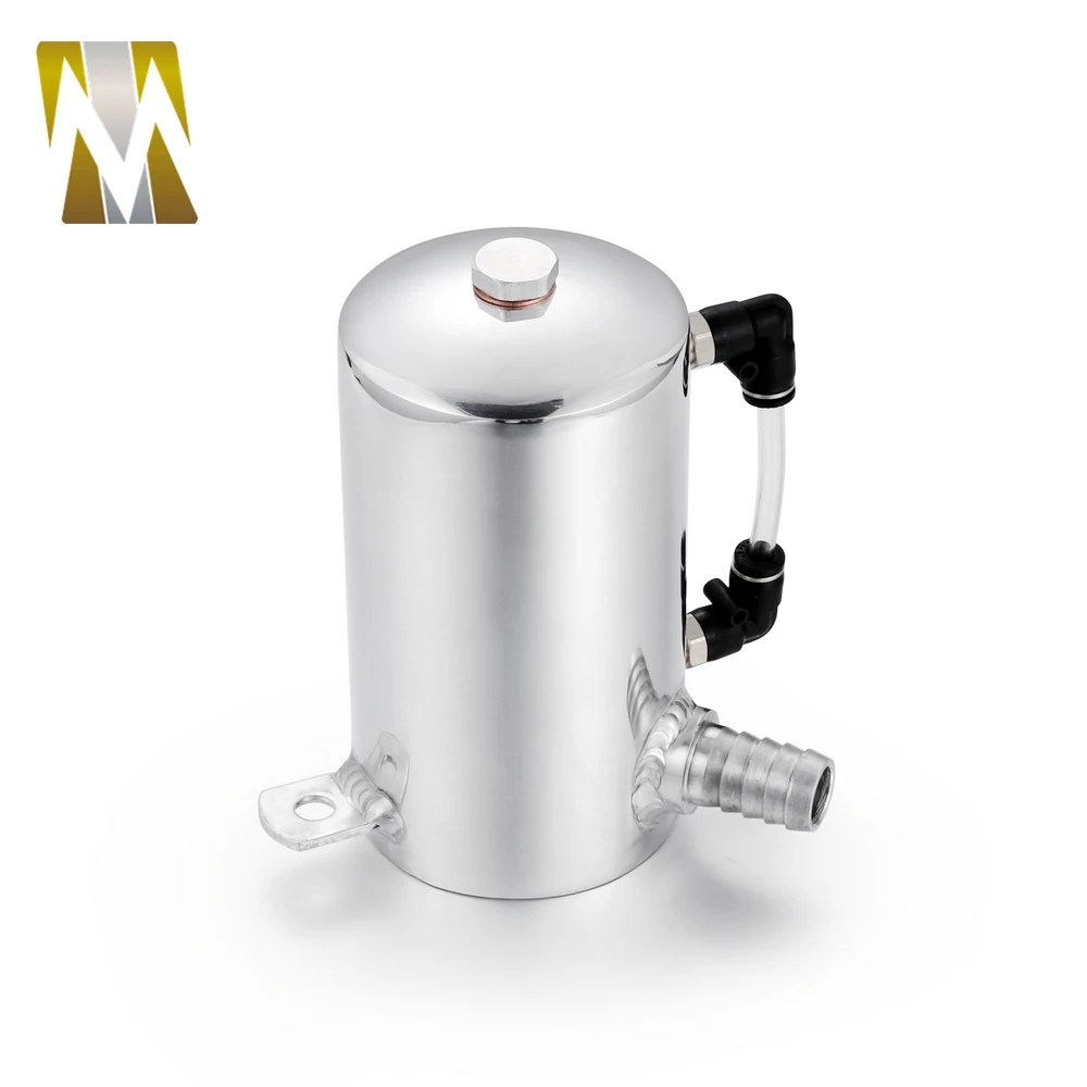 Chrome Aluminum Double hole 19mm Oil Catch Tank Racing Oil Can Catch Tank Can/Oil Catch Tank/Oil Catch can